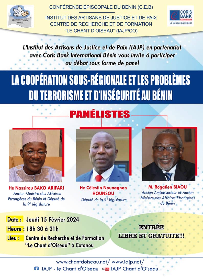 Territoire, insécurité: l' IAJP organise un débat le 15 février