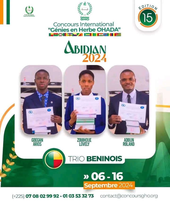 Concours international "Génies en herbe Ohada" : Le Bénin sacré champion