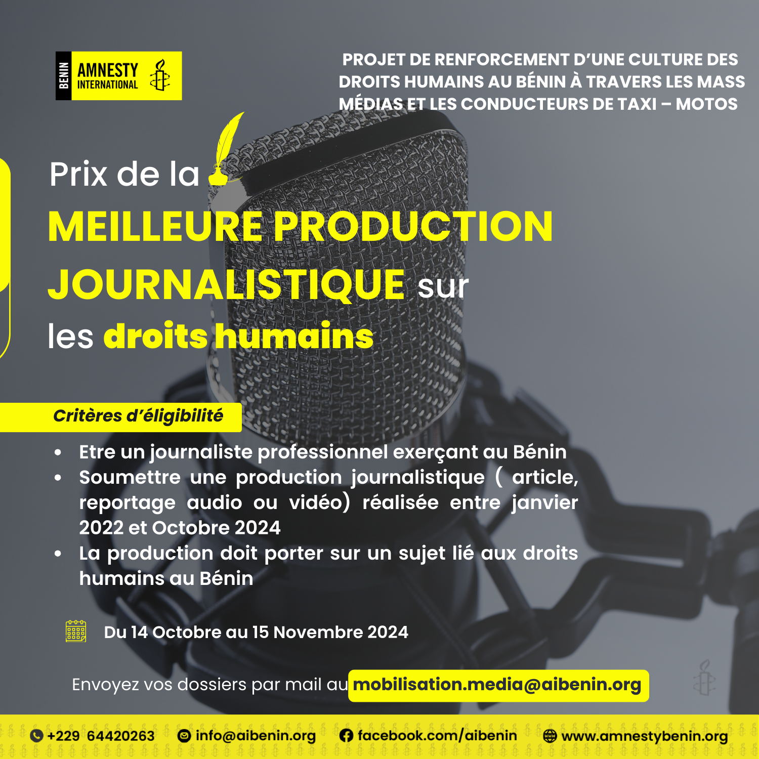 Message de Amnesty International Bénin