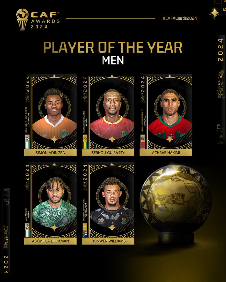 CAF Awards 2024 : Le Meilleur joueur africain de l'année 2024 connu ce lundi