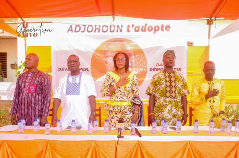 Installation à Adjohoun de la coordination communale “Génération Aïvo“: Barkatou Sabi Boun exhorte les jeunes à l’engagement et à l’audace