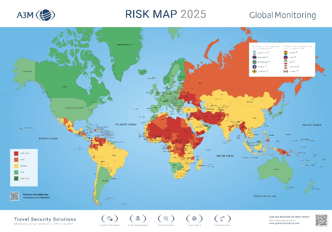 Insécurité : Les 5 pays à éviter en 2025