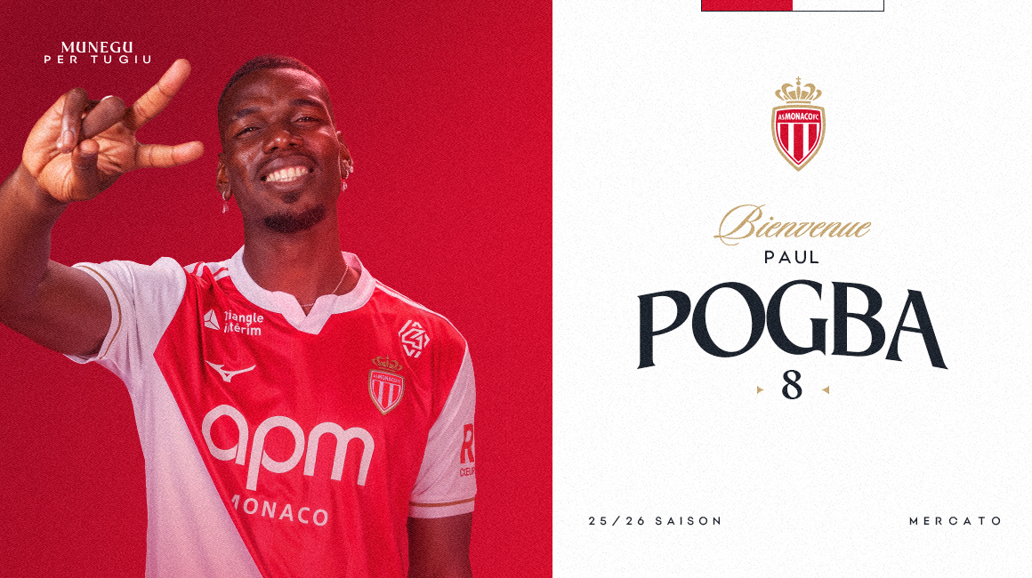 Mercato : Paul Pogba rejoint l’AS Monaco, retrouve les terrains et va découvrir la Ligue 1