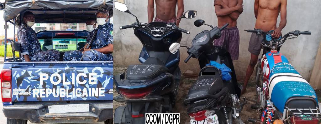 Bénin : Le commissariat de Godomey interpelle trois individus pour vol de motos