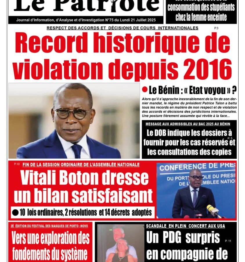 La UNE du 21 juillet 2025