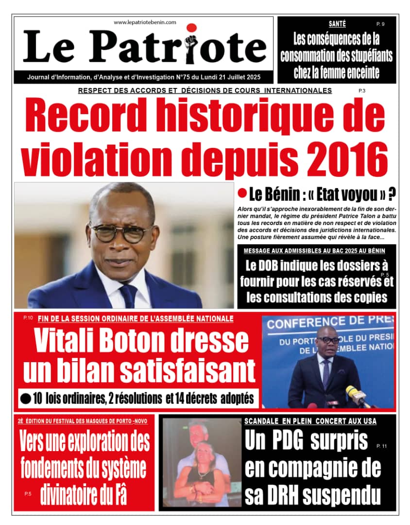 La UNE du 21 juillet 2025