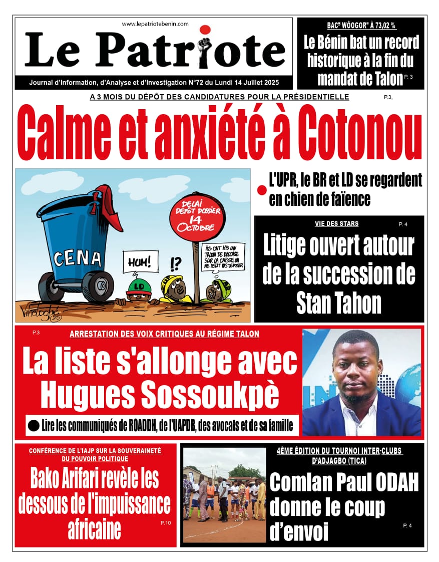 La UNE du 14 juillet 2025