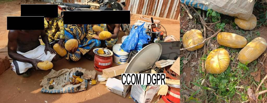 Bénin : Un ghetto démantelé, des trafiquants de drogue et des objets volés saisis à Pahou