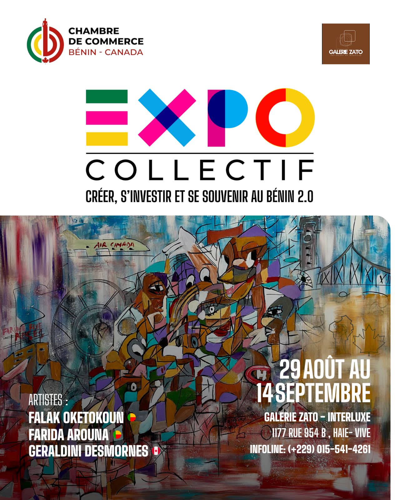 Résilience et l’innovation entre le Bénin et le Canada : Une exposition collective en hommage à la Galerie ZATO le 29 Août prochain