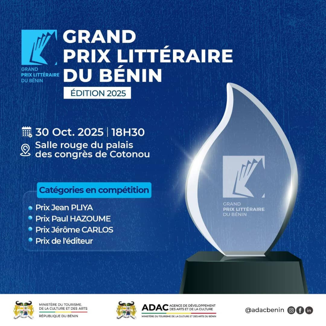 Grand prix littéraire du Bénin 2025 : L’évènement prévu pour le 30 octobre prochain