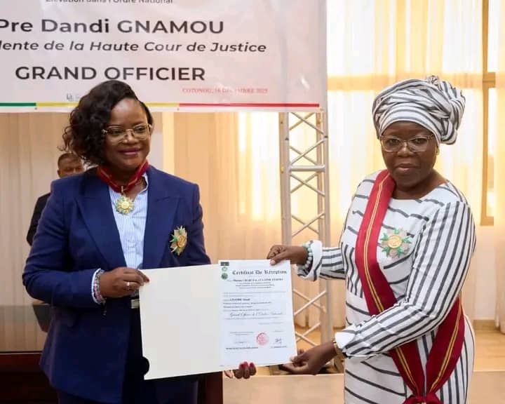 Bénin : Dandi Gnamou distinguée au rang de Grand officier de l’Ordre national
