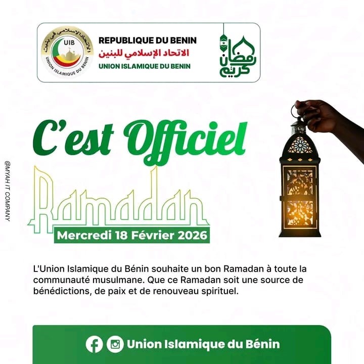 Bénin : Le Ramadan 2026 démarre  ce mercredi