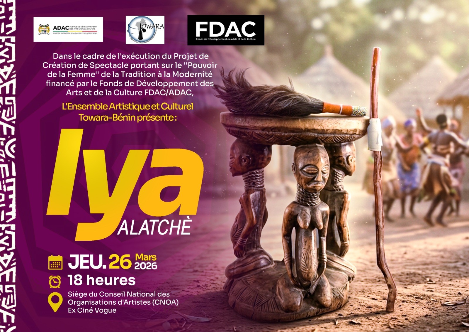 Création de spectacle de danse au Bénin : Marcel Zounon présente ‘’Iya Alatchè’’ ce jeudi