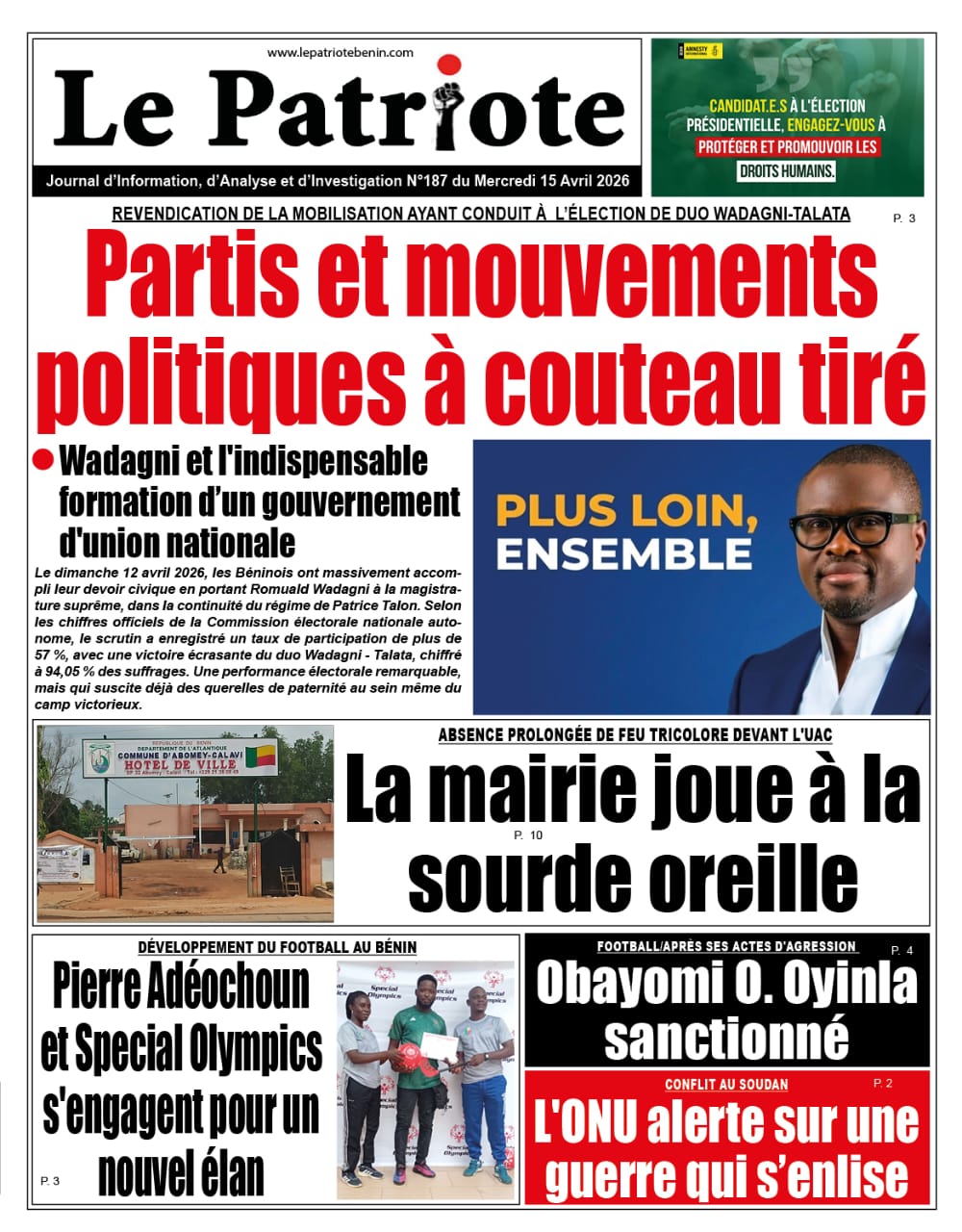 LA UNE