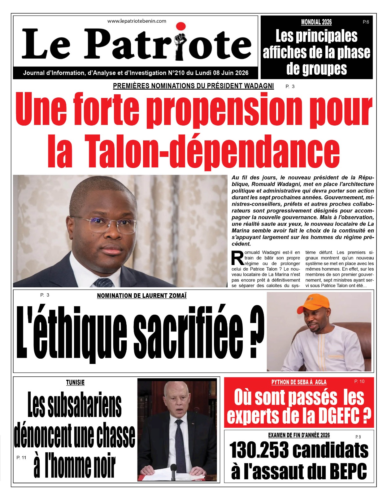 LA UNE