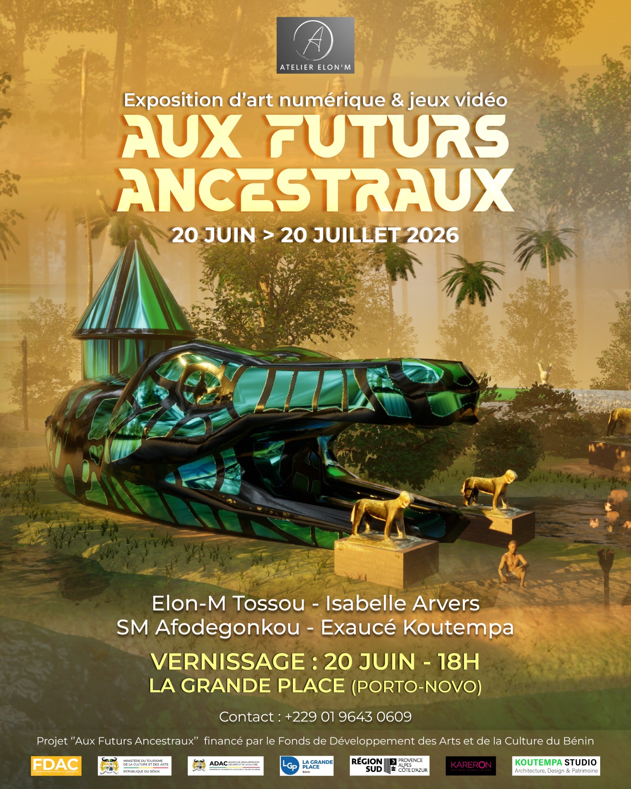 Exposition ‘’Aux futurs ancestraux’’ à la Grande Place de Porto-Novo : Elon-m Tossou et son équipe exhortent le public à une exploration immersive ce samedi