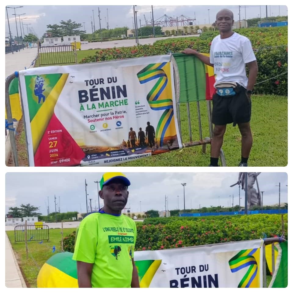 Tour du Bénin à la Marche 2026 : Sylvain Bossouvi repart à l'assaut des 2 500 km avec un compagnon gabonais
