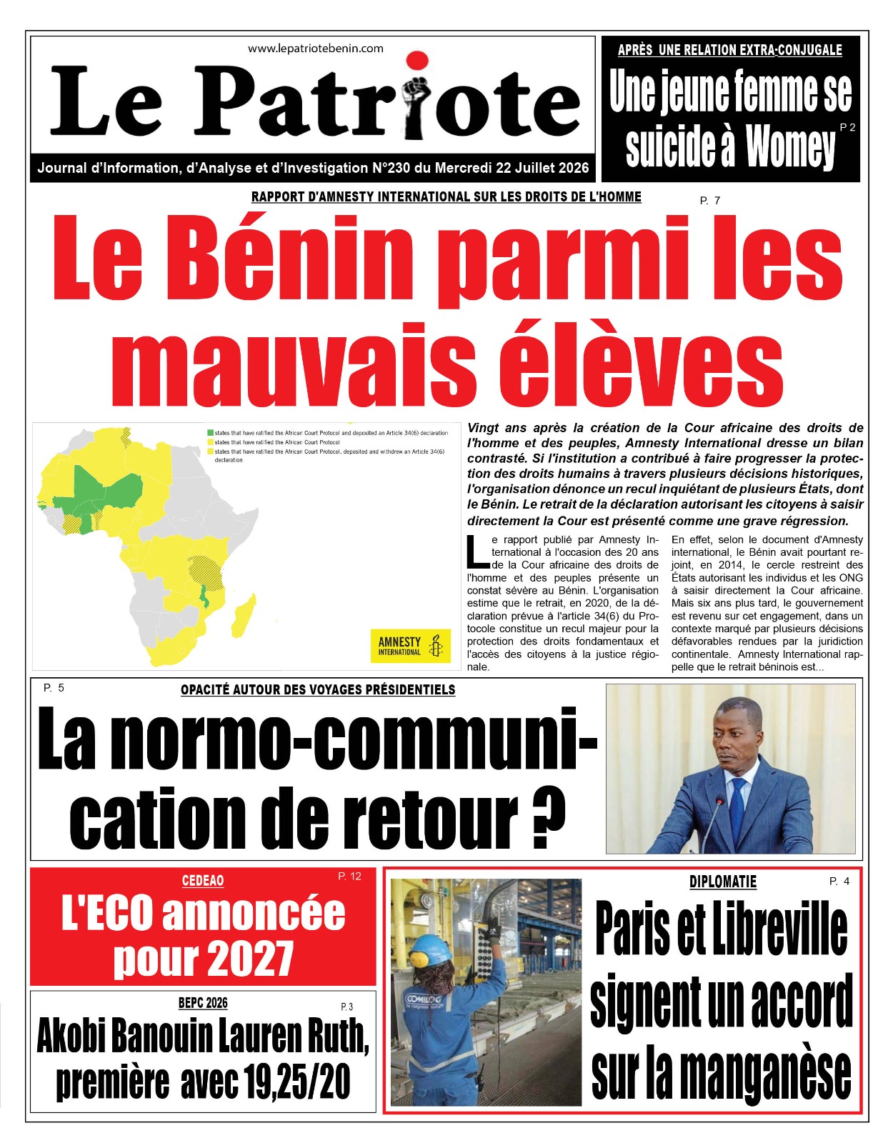 LA UNE