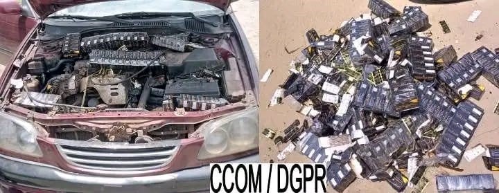 Bénin : Un véhicule en feu, transporte 26560 plaquettes de Tramacking à Cotonou
