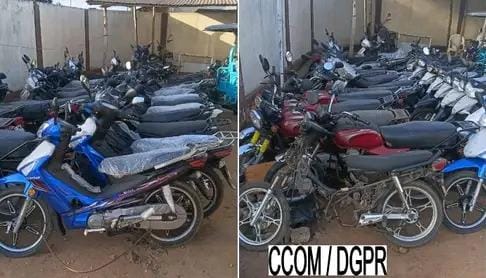 Trafic présumé de motocyclettes volées : 34 engins saisis et présentés au public à Togba pour identification