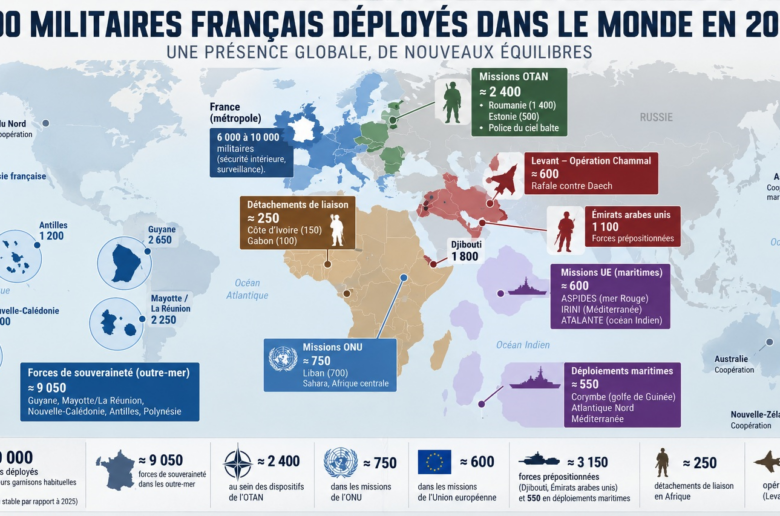 31.000 militaires français déployés dans le monde: Recul en Afrique, priorités en Europe de l'Est, Moyen-Orient, Pacifique